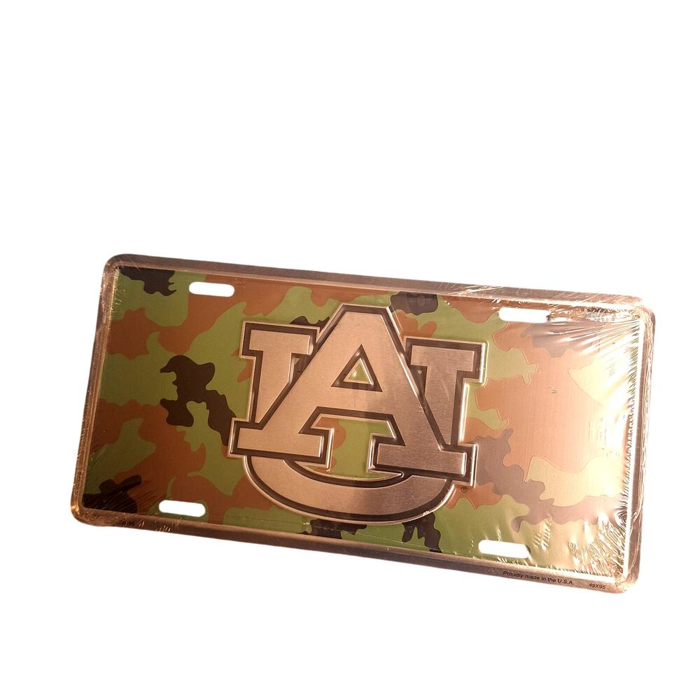 NCAA Auburn Tigers Metal License Plate Retro Cameo Flat New